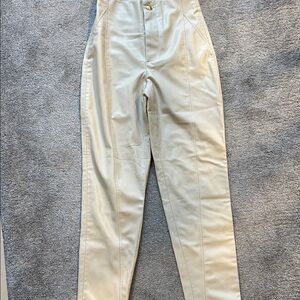 Zara Cream Faux Leather Pant